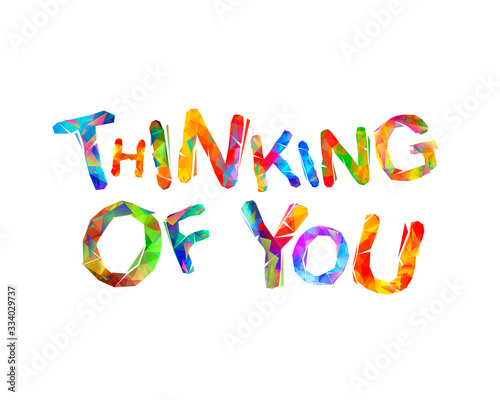 Thinking of you. Vector calligraphic inscription