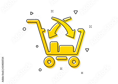 Market retail sign. Cross sell icon. Yellow circles pattern. Classic cross sell icon. Geometric elements. Vector