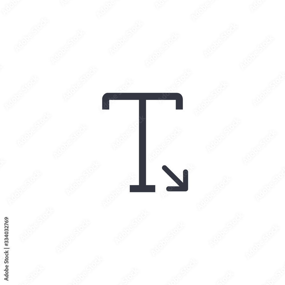 input text icon with arrow. Stock Vector illustration isolated on white background. input text icon with arrow. Stock Vector illustration isolated on white background.