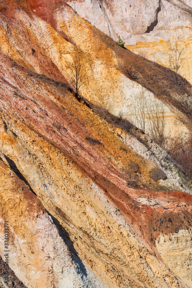 Colorful hills made of red and yellow sand and clay. Colorful hills made of red and yellow sand and clay.