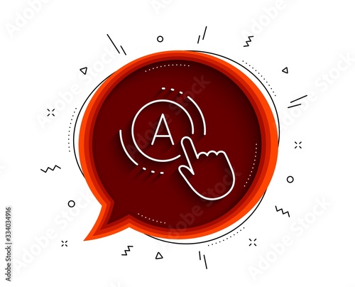 Ab testing line icon. Chat bubble with shadow. Ui test button sign. Thin line ab testing icon. Vector