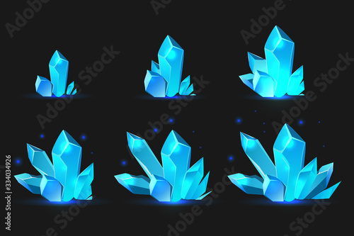 Mineral Growth Game Icon Set