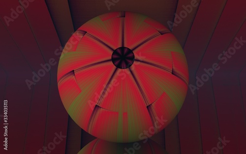 rendu 3D d'une sphère à la texture abstraite © Pierre CANTE