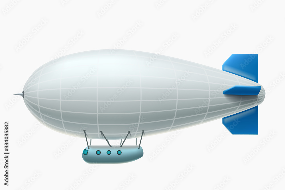 Obraz premium realistic white airship side view