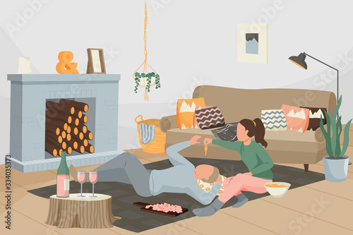 Romantic Lounge Flat Composition