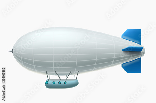 realistic white airship side view
