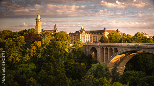 Luxembourg City at Sunset photo