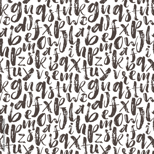 Fototapeta Naklejka Na Ścianę i Meble -  Seamless pattern with hand drawn letters. Vector ornament for wrapping paper, wallpapers, web design etc.