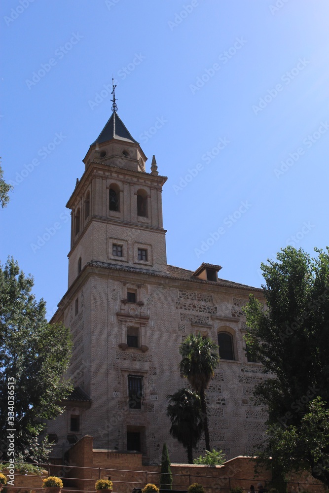 A historical church building in Granada, Andalusia, Spain.