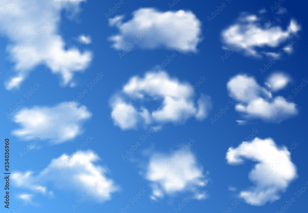 Obraz premium Clouds Realistic Set 