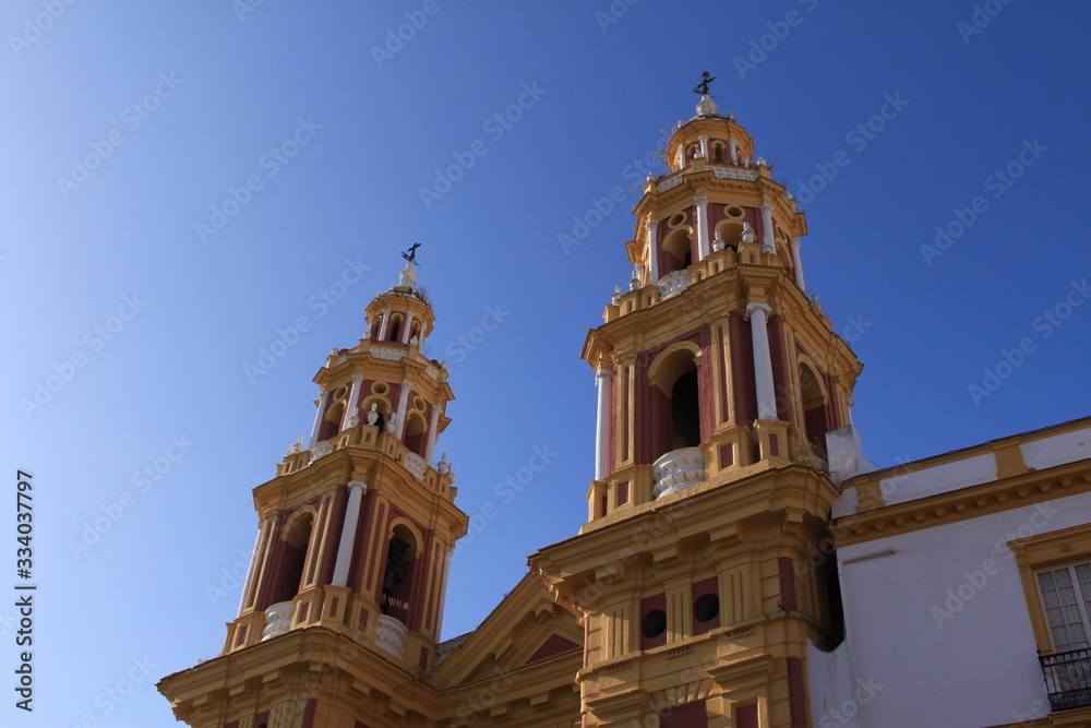 Fototapeta premium Convent of Santa Paula (Convento de Santa Paula) which was built in 1475 in Gothic style in Seville, Andalusia, Spain.