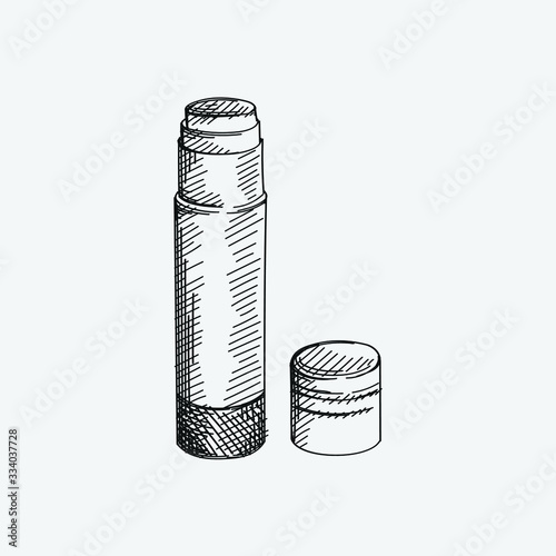 Hand-drawn sketch of a pencil sharpener on a white background. Stationery Supplies for School and Office