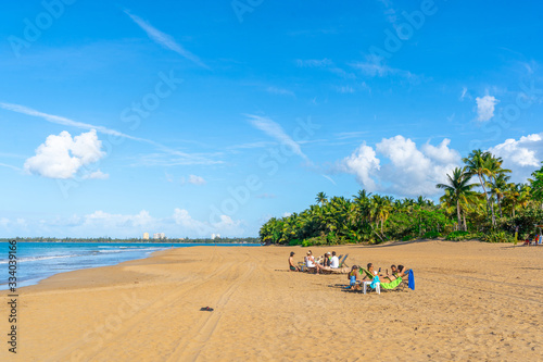 Rio Grande, Puerto Rico - March 28, 2019: Beach in Rio Grande, Puerto Rico.