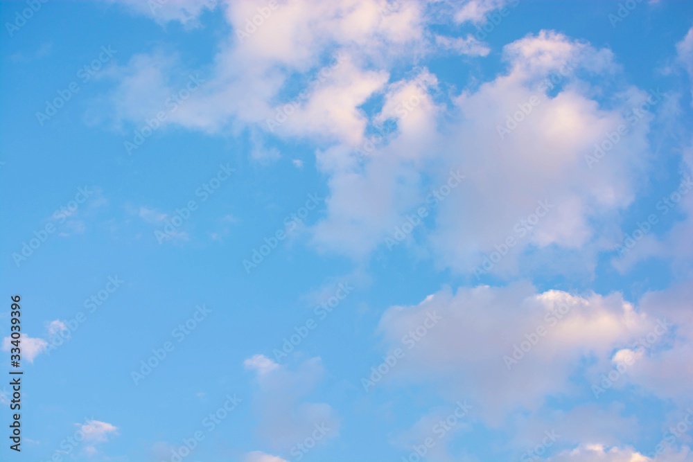 Beautiful blue-blue cloudy sky.