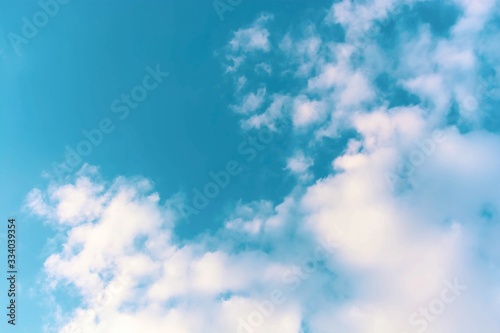 Beautiful turquoise sky with clouds