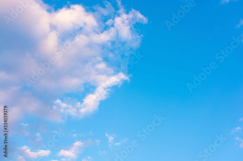 Beautiful blue sky with clouds. © ORebrik