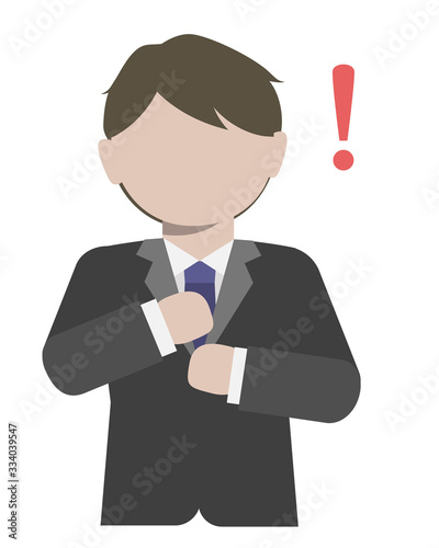 何かに気づいた男性社員のイラスト素材