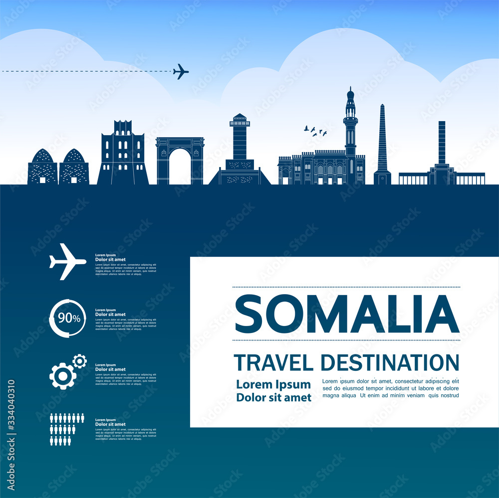 Somalia travel destination grand vector illustration. 