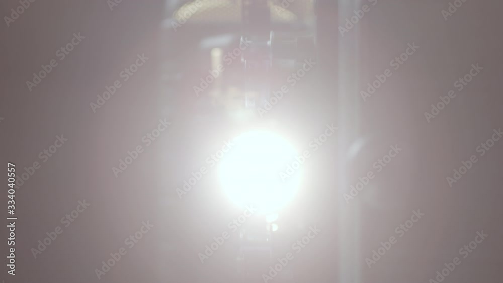 Vintage 8mm cine projector turning on and off. 