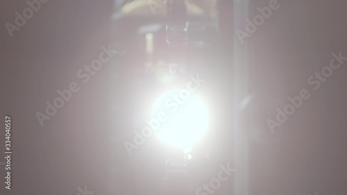 Vintage 8mm cine projector turning on and off. 