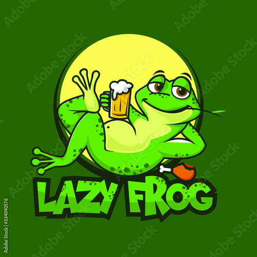 lazy frog cartoon illustration