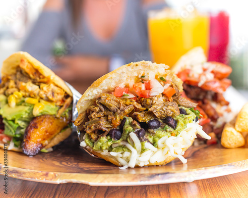 Colombian arepas plater