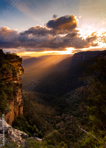 Wentworth Falls at sunset, Blue Mountains Australia © Gary