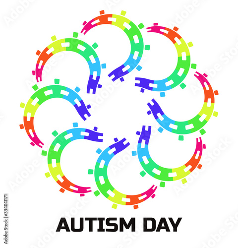 Autism Awareness Day. Colorful vector logo	