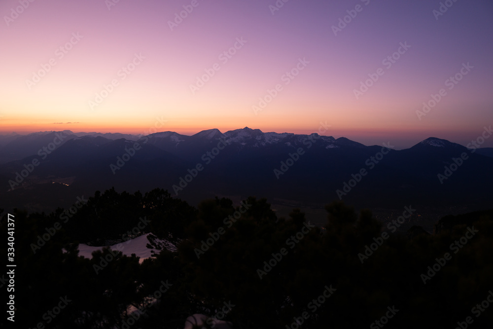 Abendrot in den Alpen in Deutschland Abendrot in den Alpen in Deutschland
