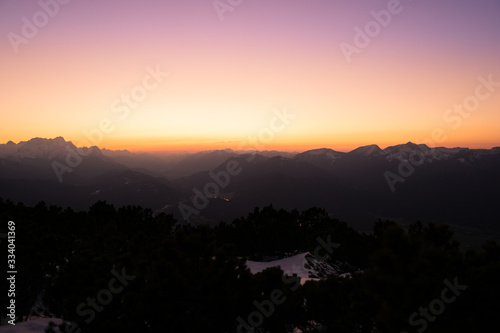 Abendrot im gebirge