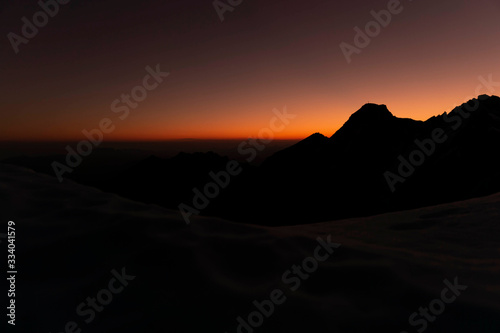 Morgenrot in den Alpen bei Mittenwald 