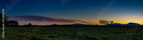 Oregon sunset over Mary's Peak coast range