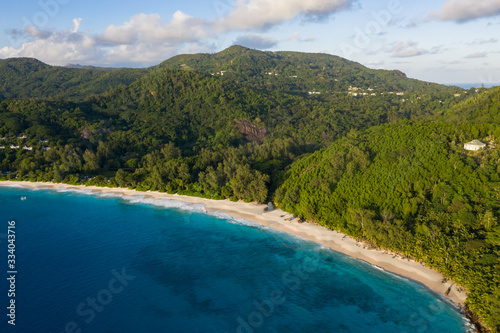Anse Intendance beach drone view 