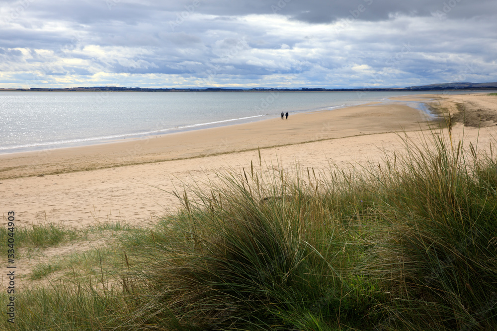 Dornoch (Scotland), UK - August 03, 2018: Dornoch Beach, Dornoch, Scotland, Highlands, United Kingdom Dornoch (Scotland), UK - August 03, 2018: Dornoch Beach, Dornoch, Scotland, Highlands, United Kingdom