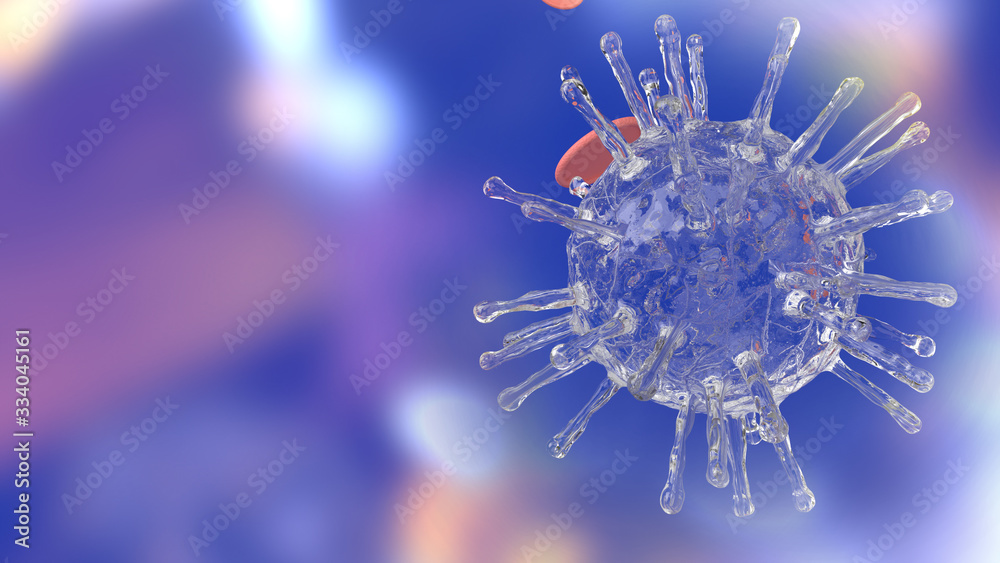 covid 19 virus 3d rendering blue tone for medical content. covid 19 virus 3d rendering blue tone for medical content.