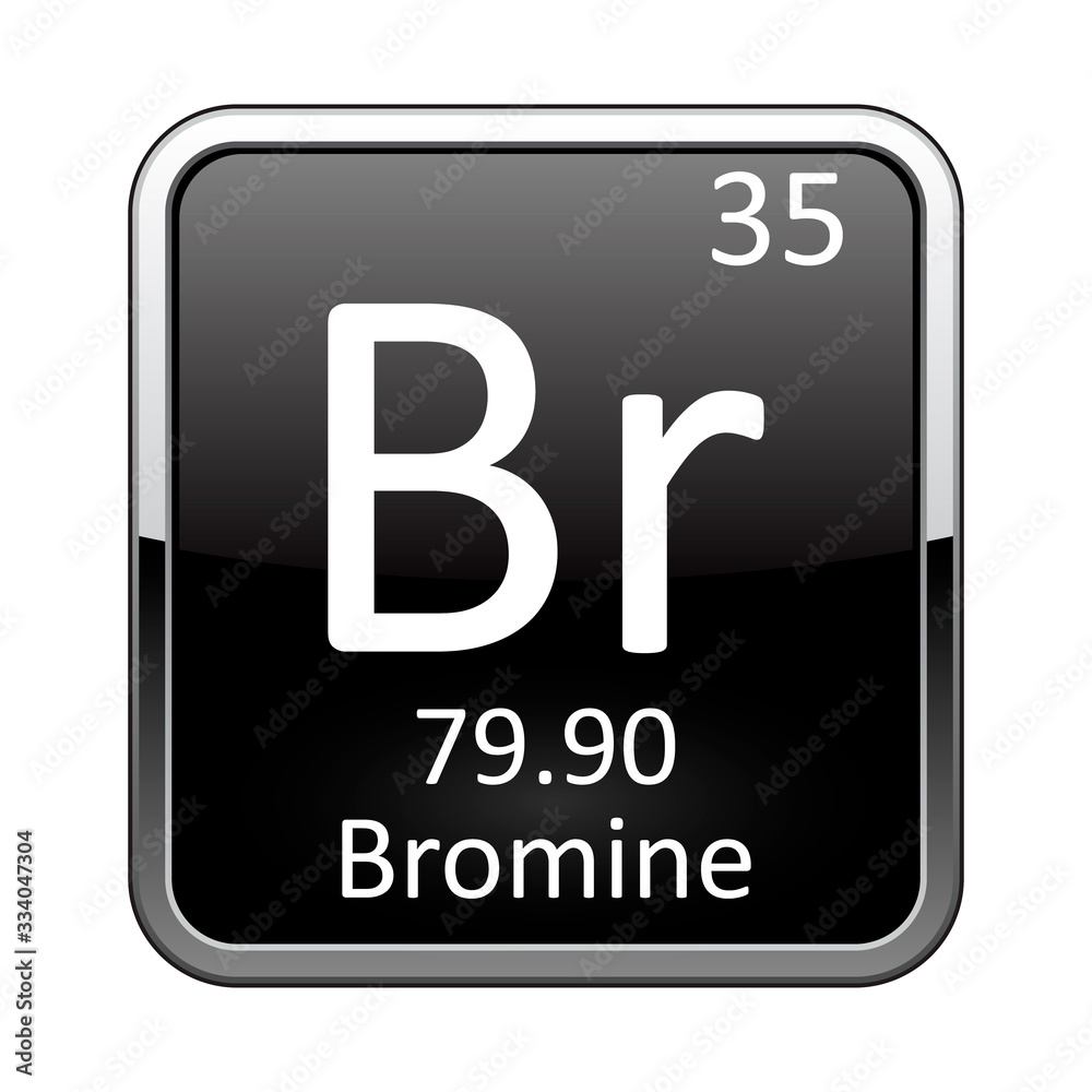 The periodic table element Bromine. Vector illustration