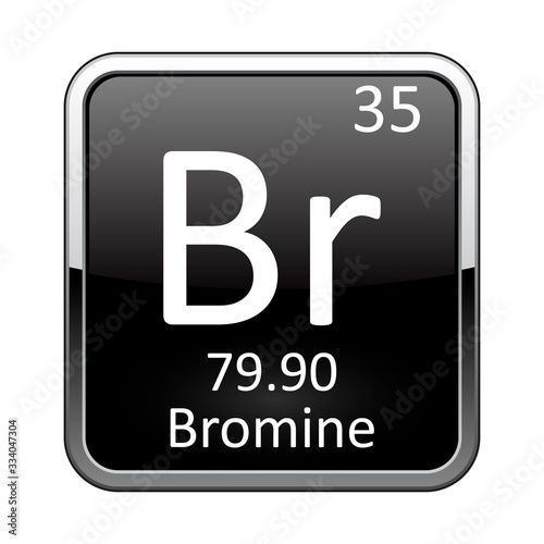 The periodic table element Bromine. Vector illustration