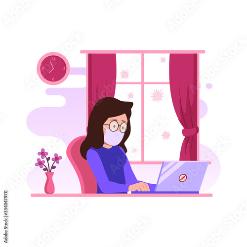 flat illustration of prevention from corona virus, 2019 - ncov vector 