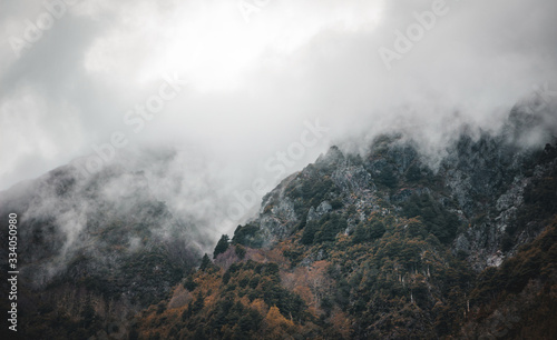 Cloud mountains fall or spring patagonia
