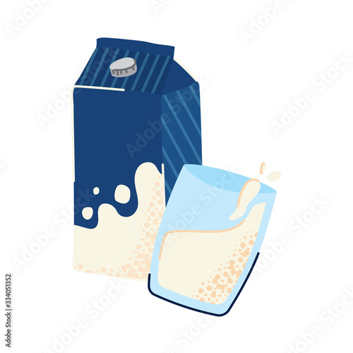 milk box and glass nutritive icon