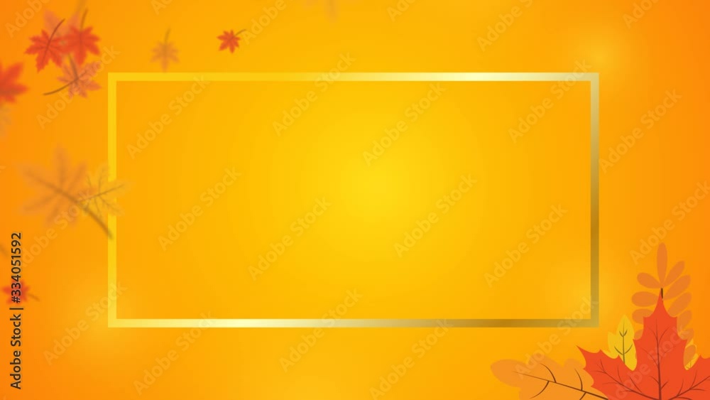 animated background of autumn falling leaves and wood motion graphics