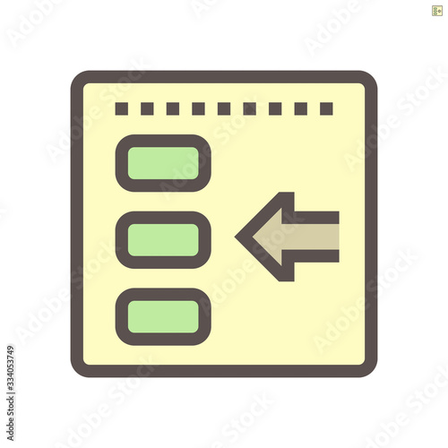 Brochure of colour selection for car painting work vector icon design, 48x48 pixel perfect and editable stroke.
