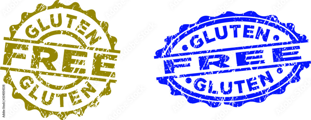 Fototapeta premium Gluten Free stamps. 2 kinds. Grunge Texture.