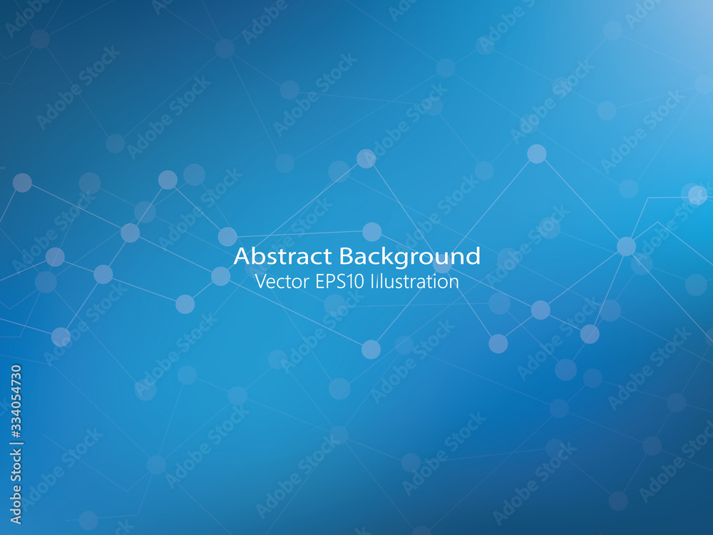 Abstract geometric random of dots or circles blue gradient color technology concept background. EPS10 vector Illustration.