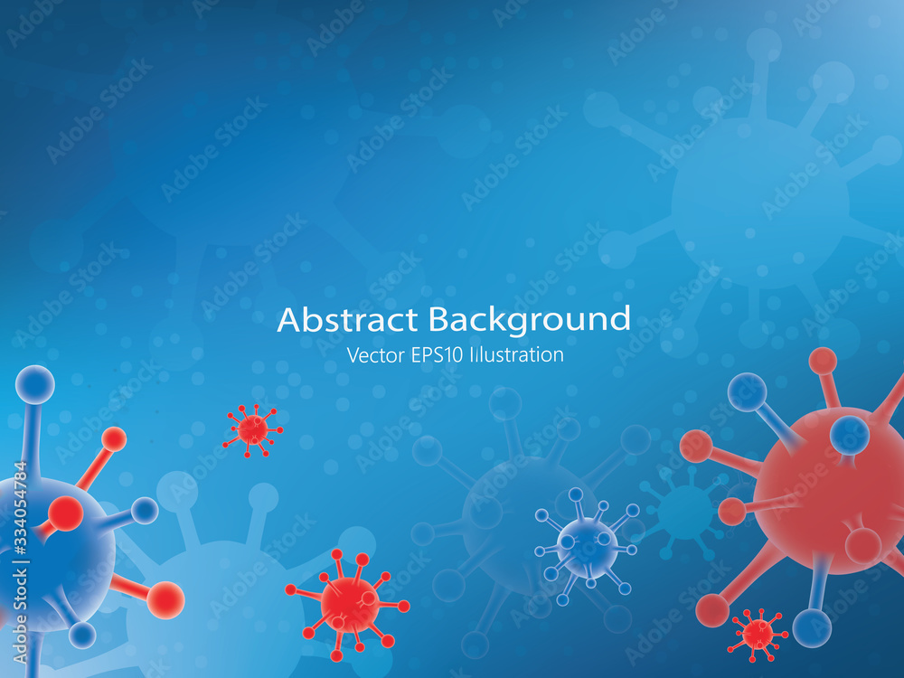 Realistic 3d virus cells dangerous symbol vector EPS10 illustration background with blank space .Novel Coronavirus.