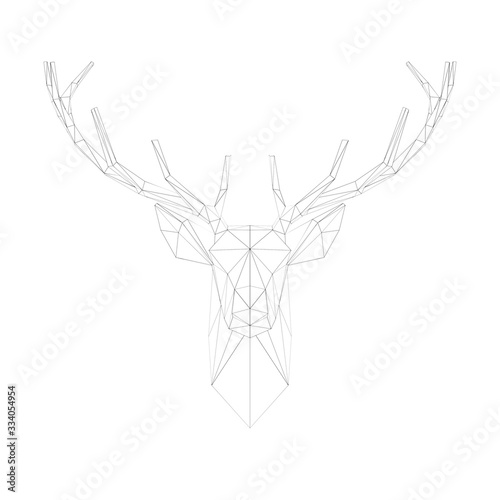 Deer outline 3D render for poster design © tomaszglowiak