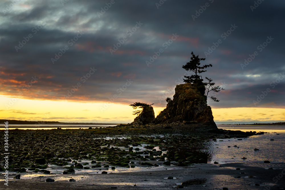 Oregon Coast Lincoln City Siletz Bay Pacific Ocean Sunset