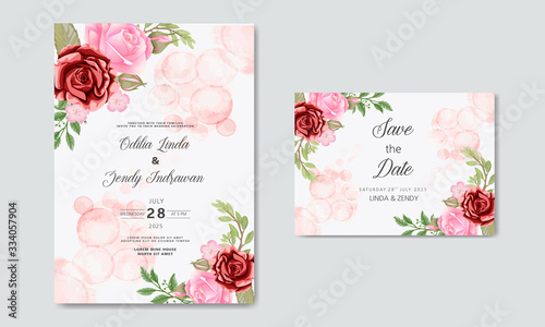 beautiful floral wedding invitation card