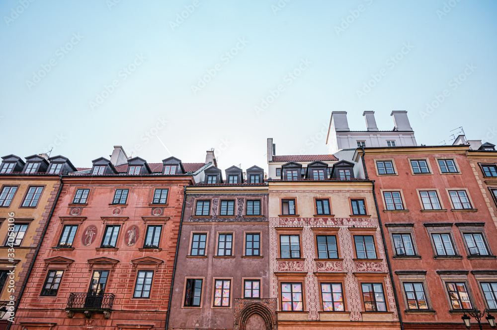 Buildings of the Old Town Square in Warsaw, Poland on a spring day. Buildings of the Old Town Square in Warsaw, Poland on a spring day.