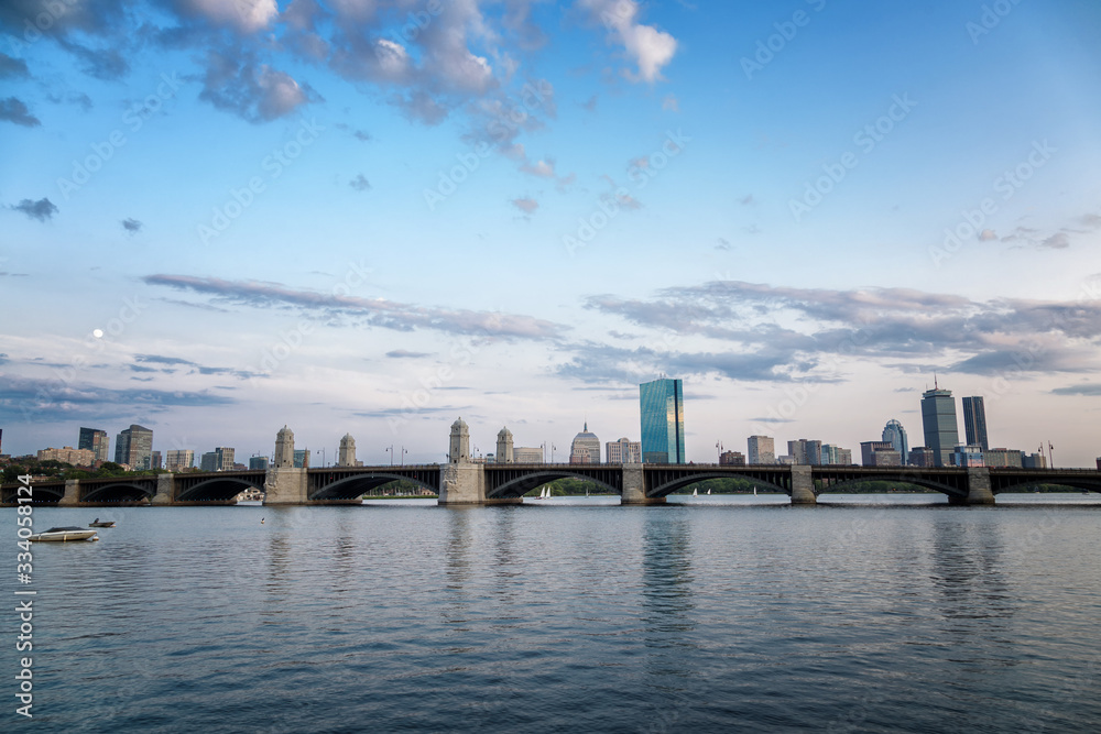 A Summer Day Sunset in Boston City